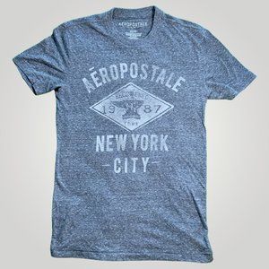 Heather BlueGray NYC Diamond Graphic Tee by Aéropostale (Size XS)